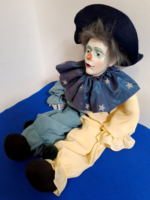 Blå-grøn Harlekin dukke